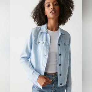 Michael Stars Women's Linen Jean Jacket Light Blue Medium NWT
